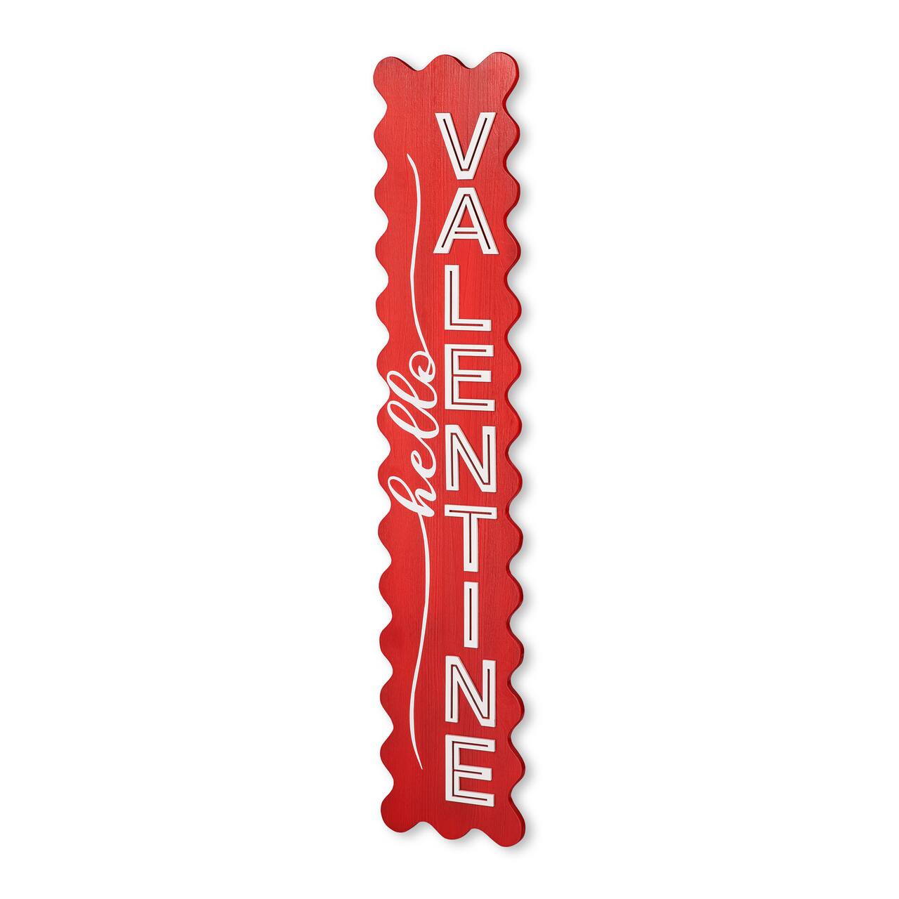 Glitzhome® 39.25" Wooden Hello Valentine Porch Décor
